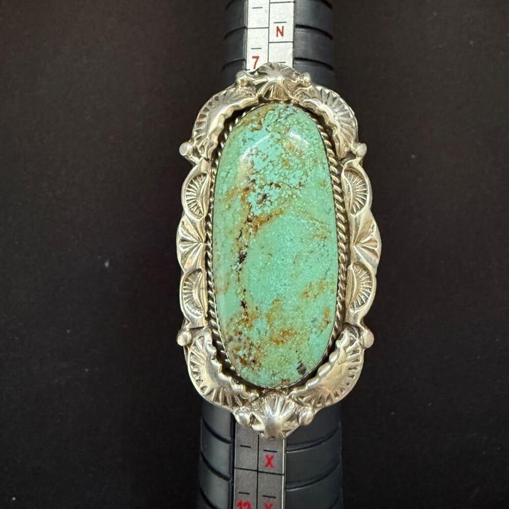 Huge native handmade kingman turquoise ring. Size 8